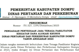 Pengumuman Rekrutmen Tenaga Fasilitator Kegiatan Tahun 2023