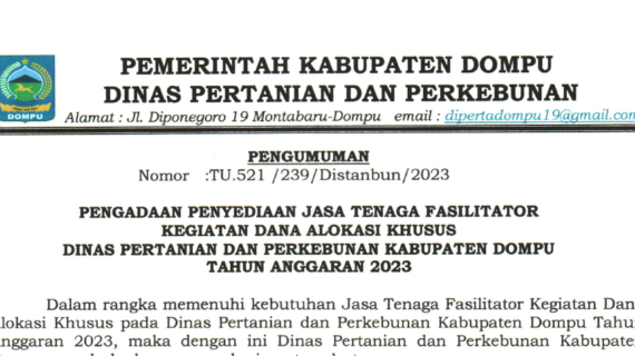 Pengumuman Rekrutmen Tenaga Fasilitator Kegiatan Tahun 2023